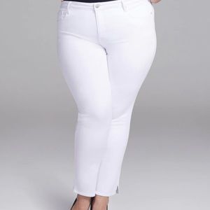 NYDJ Slim Straight Ankle Jeans In Short Inseam, Size 20S, White, NWT